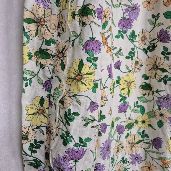 LOFT Women 8 Linen Blend Floral Long Sleeve Shift Dress Whisper White Romantic - Picture 5 of 11